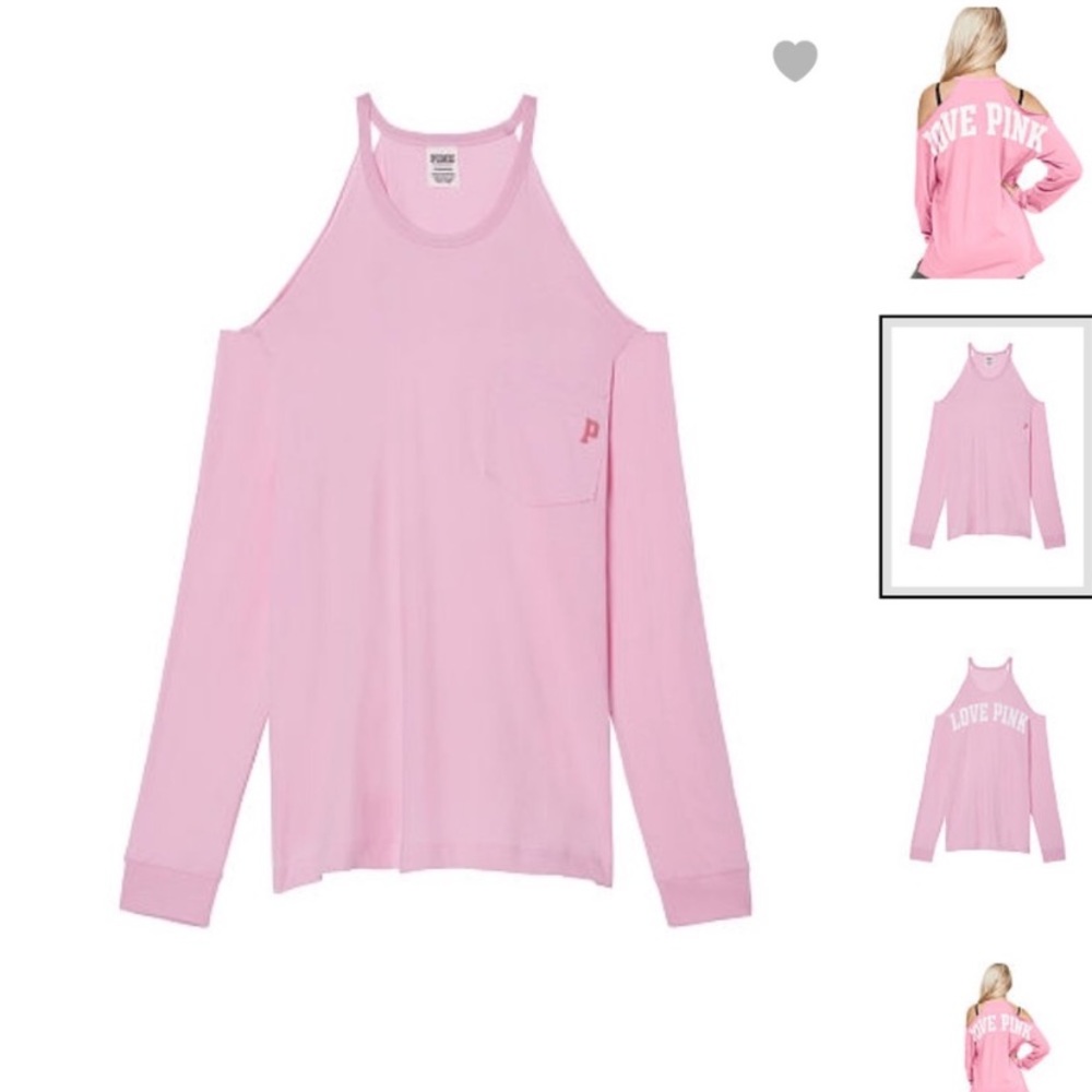 PINK Open Shoulder Long Sleeve